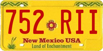 NM license plate 752RII