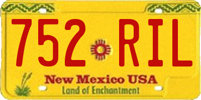 NM license plate 752RIL