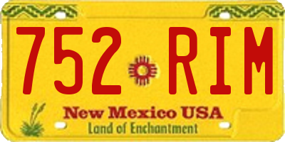 NM license plate 752RIM