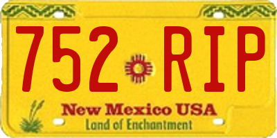 NM license plate 752RIP