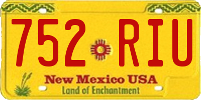 NM license plate 752RIU