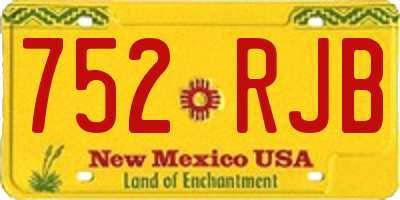 NM license plate 752RJB