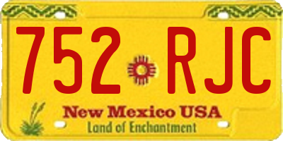 NM license plate 752RJC