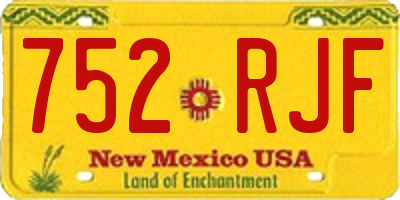 NM license plate 752RJF
