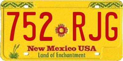 NM license plate 752RJG