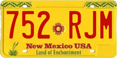 NM license plate 752RJM