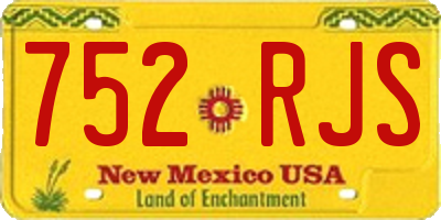 NM license plate 752RJS