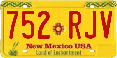 NM license plate 752RJV