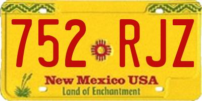 NM license plate 752RJZ