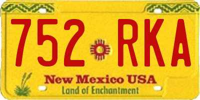 NM license plate 752RKA