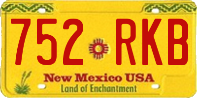 NM license plate 752RKB