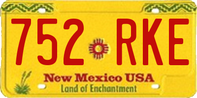 NM license plate 752RKE