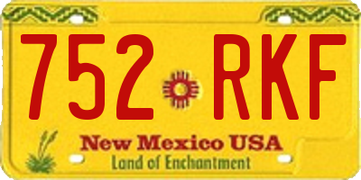 NM license plate 752RKF