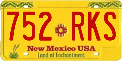 NM license plate 752RKS