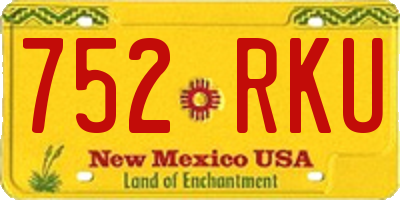 NM license plate 752RKU