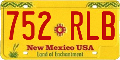 NM license plate 752RLB