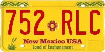 NM license plate 752RLC