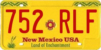 NM license plate 752RLF