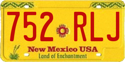 NM license plate 752RLJ