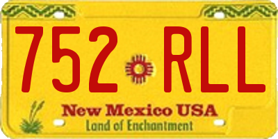 NM license plate 752RLL