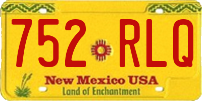 NM license plate 752RLQ