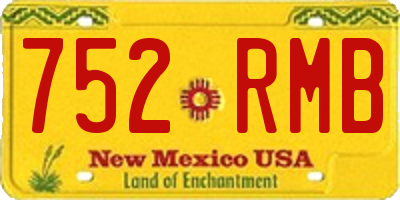 NM license plate 752RMB