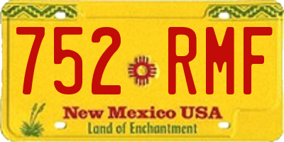 NM license plate 752RMF