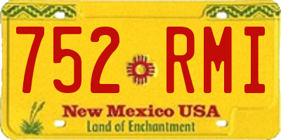 NM license plate 752RMI