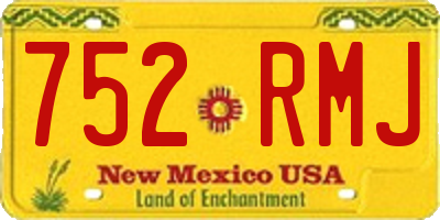 NM license plate 752RMJ