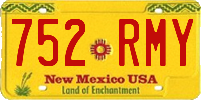 NM license plate 752RMY