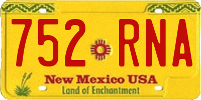 NM license plate 752RNA