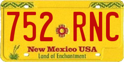 NM license plate 752RNC