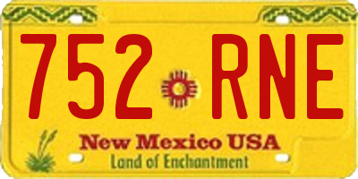 NM license plate 752RNE