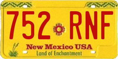 NM license plate 752RNF