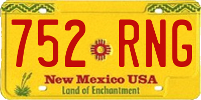 NM license plate 752RNG