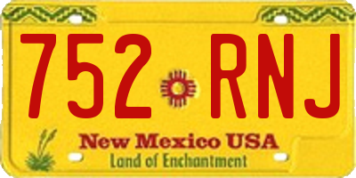 NM license plate 752RNJ