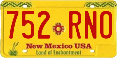 NM license plate 752RNO