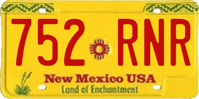 NM license plate 752RNR