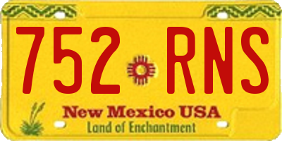 NM license plate 752RNS