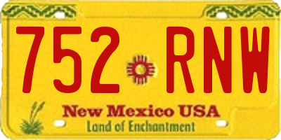 NM license plate 752RNW