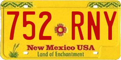 NM license plate 752RNY