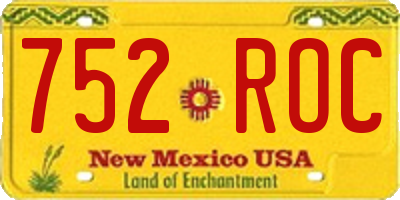 NM license plate 752ROC