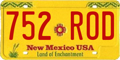 NM license plate 752ROD