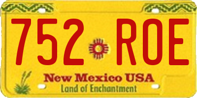 NM license plate 752ROE
