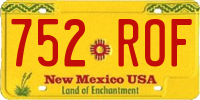 NM license plate 752ROF
