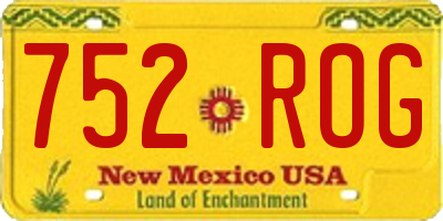 NM license plate 752ROG