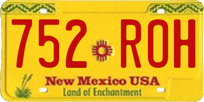 NM license plate 752ROH