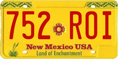 NM license plate 752ROI