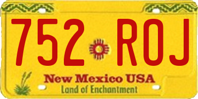 NM license plate 752ROJ