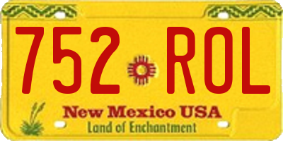 NM license plate 752ROL